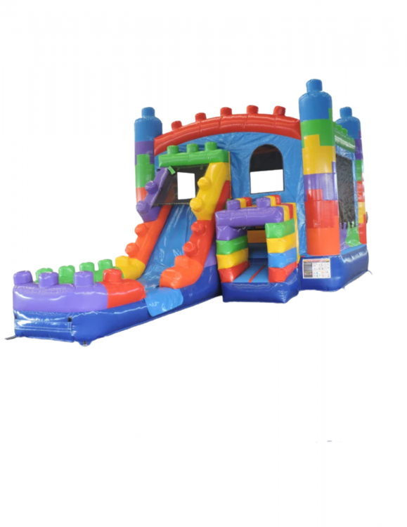 Block Party Bounce House with Slide (Wet or Dry) CG Party Rentals LLC