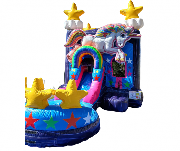 Unicorn Bounce House with Slide (Wet or Dry)