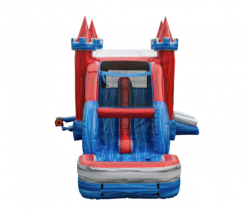 3N 1725989928 Double Lane Titan Bounce House with Slide (Wet or Dry)
