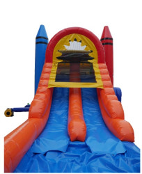 4 1758297032 Double Lane Crayon Bounce House w/ Slide (Wet or Dry)