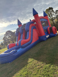 IMG 0038 1769876861 Double Lane Rocket Bounce House with Slide (Wet or Dry)